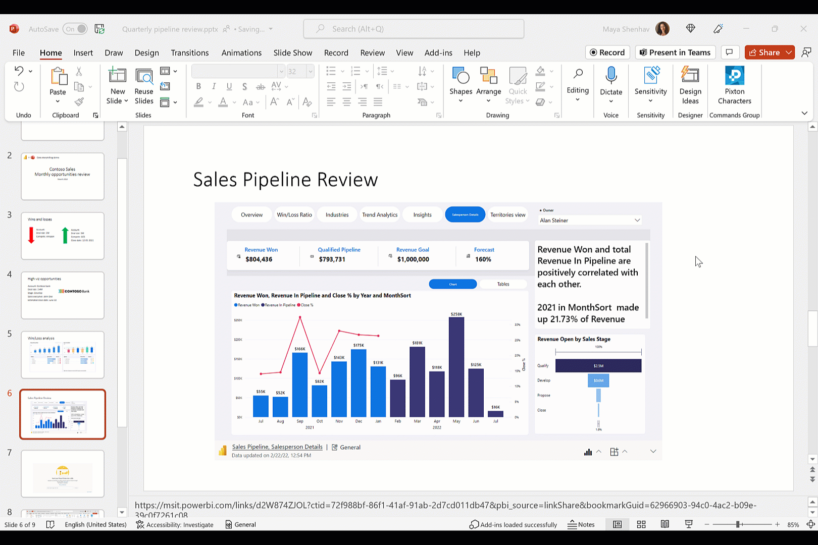 Learn How to Insert a Power BI Report in Powerpoint
